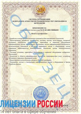 Образец сертификата соответствия (приложение) Новый Оскол Сертификат ISO 27001
