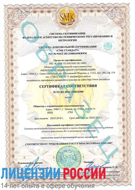 Образец сертификата соответствия Новый Оскол Сертификат OHSAS 18001