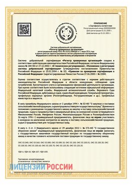 Приложение к сертификату для ИП Новый Оскол Сертификат СТО 03.080.02033720.1-2020